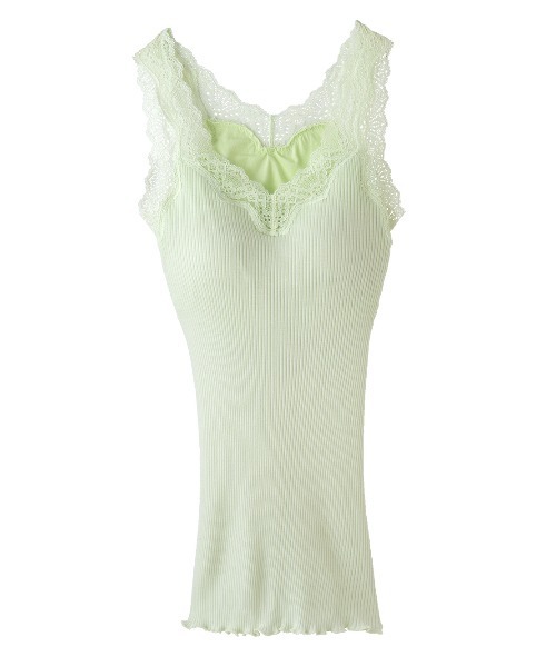 PEACH JOHN（ピーチジョン）の「【綿100％／肌に優しいオーガニックコットン。パッド付きできれいなバストライン】オーガニックコットンリブパデットタンク（タンクトップ・レディース・ブラック/アイボリー/ヘザーグレー/ミント/ピンクベージュ/ブルーグレー/ラベンダー/ダークラベンダー/ライトブルー/ブラウン/スモークピンク/グレー・S/M/M/L）」の7枚目の写真