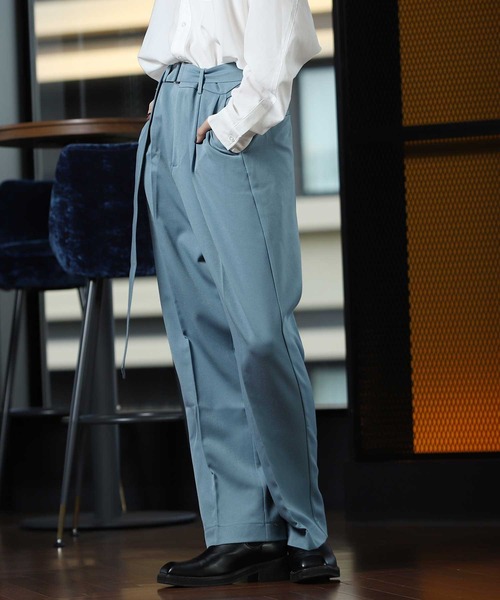 G.O.C(ジーオーシー)の「TRベルテッドワイドタックスラックス(スラックス・メンズ・ライトグレー/ブラック/ブルー・SMALL/MEDIUM/LARGE)」の1枚目の写真