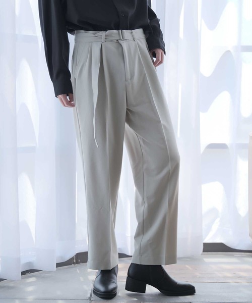 G.O.C(ジーオーシー)の「TRベルテッドワイドタックスラックス(スラックス・メンズ・ライトグレー/ブラック/ブルー・SMALL/MEDIUM/LARGE)」の3枚目の写真