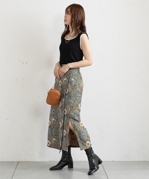 prose verse(プロズヴェール)の「フラワージャガードタイトスカート(スカート・レディース・アイボリー/マスタード・フリ-)」の3枚目の写真