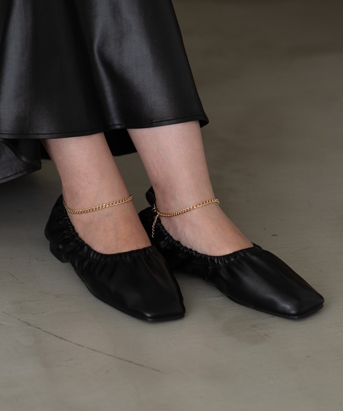 Aunt Marie's（アントマリーズ）の「アンクレットバレエシューズ / フラットシューズ（バレエシューズ・レディース・ベージュ/アイボリー/ブラック・LARGE/MEDIUM/SMALL）」の6枚目の写真