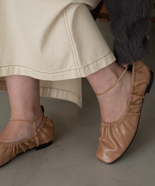 Aunt Marie's（アントマリーズ）の「アンクレットバレエシューズ / フラットシューズ（バレエシューズ・レディース・ベージュ/アイボリー/ブラック・LARGE/MEDIUM/SMALL）」の11枚目の写真