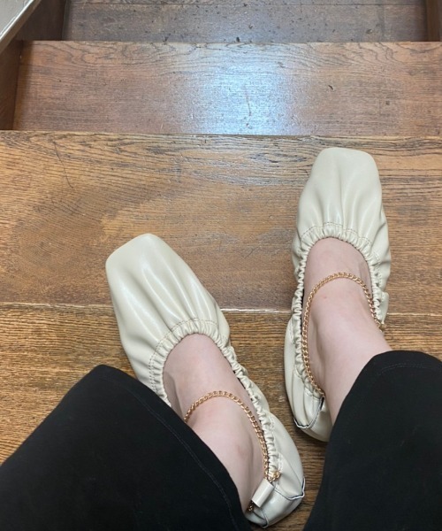 Aunt Marie's（アントマリーズ）の「アンクレットバレエシューズ / フラットシューズ（バレエシューズ・レディース・ベージュ/アイボリー/ブラック・LARGE/MEDIUM/SMALL）」の19枚目の写真