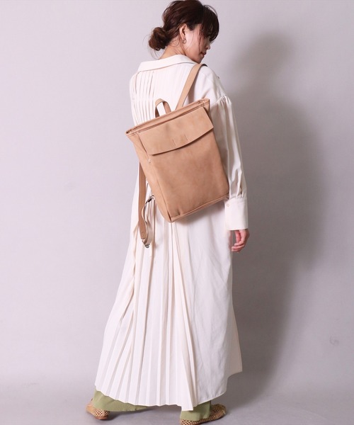 Legato Largo（レガートラルゴ）の「(LF)【Legato Largo】ジェンダーレス フェイクレザー リュック（バックパック/リュック・レディース・ブラック/ベージュ/ブラウン/アイボリー・ONE SIZE）」の6枚目の写真