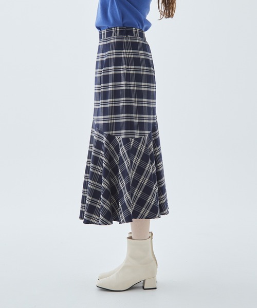 Fabulous Angela（ファビュラスアンジェラ）の「チェック切り替えフレアスカート（スカート・レディース・ネイビー/ブラック/グリーン・FREE）」の14枚目の写真