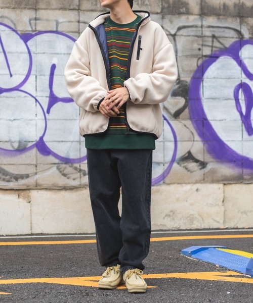 WEGO（ウィゴー）の「WEGO/フリースZIPブルゾン（ブルゾン・メンズ・パープル/アイボリー/ダークグリーン/ブラック・LARGE/MEDIUM）」の16枚目の写真