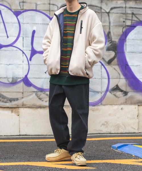 WEGO（ウィゴー）の「WEGO/フリースZIPブルゾン（ブルゾン・メンズ・パープル/アイボリー/ダークグリーン/ブラック・LARGE/MEDIUM）」の17枚目の写真