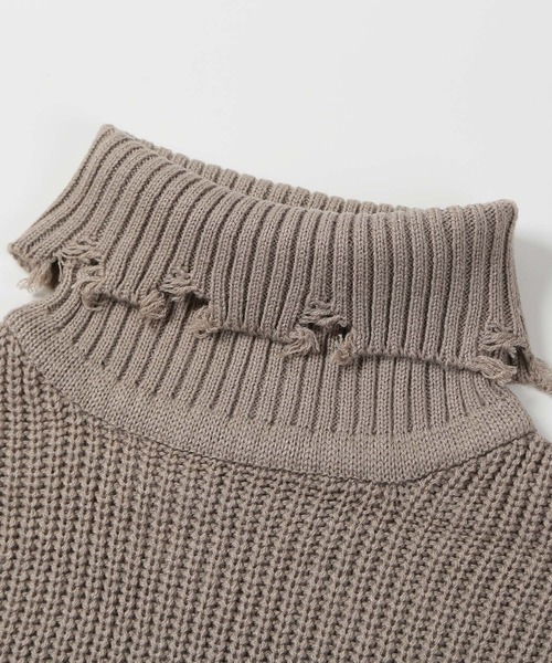 G.O.C（ジーオーシー）の「ダメージタートルネックニット（ニット/セーター・メンズ・ブラック/オフホワイト/グレイッシュベージュ/パープル・LARGE/MEDIUM）」の8枚目の写真