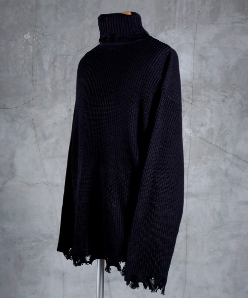 G.O.C（ジーオーシー）の「ダメージタートルネックニット（ニット/セーター・メンズ・ブラック/オフホワイト/グレイッシュベージュ/パープル・LARGE/MEDIUM）」の19枚目の写真