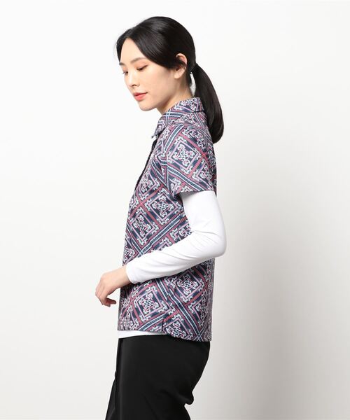 marie claire（マリ・クレール）の「【marie claire:マリ・クレール】レディース半袖シャツ インナーセット / ゴルフウェア（シャツ/ブラウス・レディース・ネイビー/ブラック・LARGE/X-LARGE/XX-LARGE/MEDIUM）」の12枚目の写真