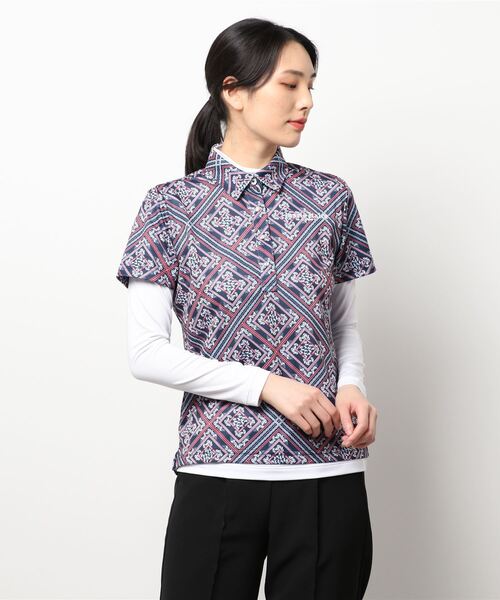 marie claire（マリ・クレール）の「【marie claire:マリ・クレール】レディース半袖シャツ インナーセット / ゴルフウェア（シャツ/ブラウス・レディース・ネイビー/ブラック・LARGE/X-LARGE/XX-LARGE/MEDIUM）」の17枚目の写真