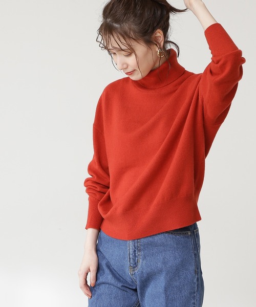 N.(N. Natural Beauty Basic)(エヌエヌナチュラルビューティーベーシック)の「◆ウールカシミヤタートルネックニット(ニット/セーター・レディース・ライトグレー/ライトブルー/ブラック/レッド/オフホワイト・MEDIUM)」の5枚目の写真