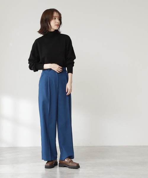 N.(N. Natural Beauty Basic)(エヌエヌナチュラルビューティーベーシック)の「◆ウールカシミヤタートルネックニット(ニット/セーター・レディース・ライトグレー/ライトブルー/ブラック/レッド/オフホワイト・MEDIUM)」の15枚目の写真