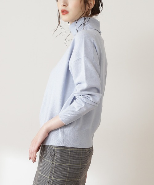 N.(N. Natural Beauty Basic)(エヌエヌナチュラルビューティーベーシック)の「◆ウールカシミヤタートルネックニット(ニット/セーター・レディース・ライトグレー/ライトブルー/ブラック/レッド/オフホワイト・MEDIUM)」の22枚目の写真