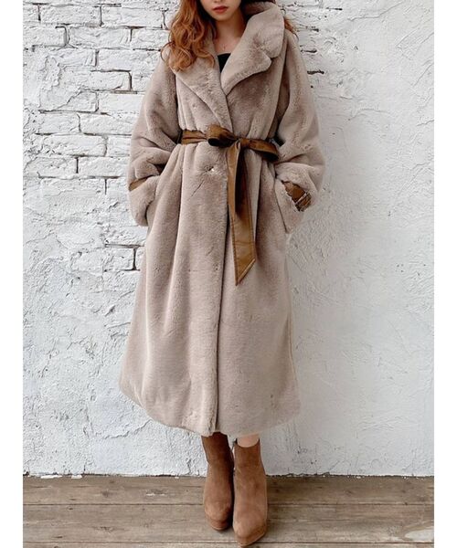 RESEXXY（リゼクシー）の「フラッフィーコート（その他アウター・レディース・ベージュ/グレー/ブラック・FREE）」の3枚目の写真