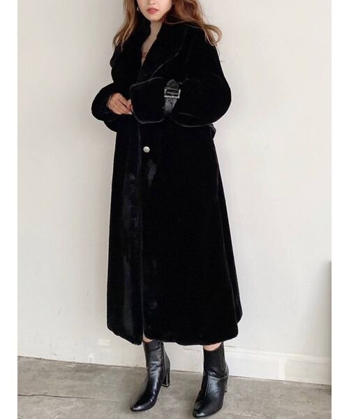 RESEXXY（リゼクシー）の「フラッフィーコート（その他アウター・レディース・ベージュ/グレー/ブラック・FREE）」の2枚目の写真