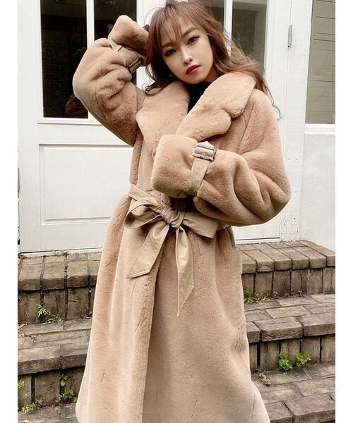 RESEXXY（リゼクシー）の「フラッフィーコート（その他アウター・レディース・ベージュ/グレー/ブラック・FREE）」の5枚目の写真