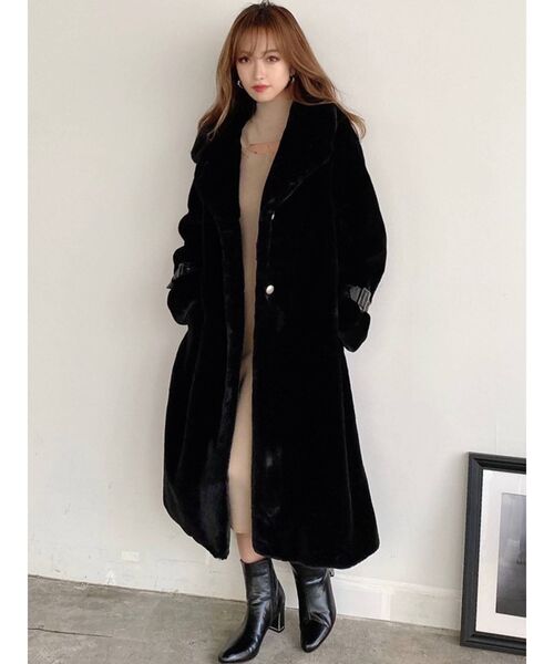 RESEXXY（リゼクシー）の「フラッフィーコート（その他アウター・レディース・ベージュ/グレー/ブラック・FREE）」の9枚目の写真