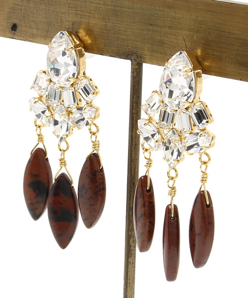 Sheta（シータ）の「ビジュー×天然石ピアス（ピアス（両耳用）・レディース・その他・FREE）」の2枚目の写真