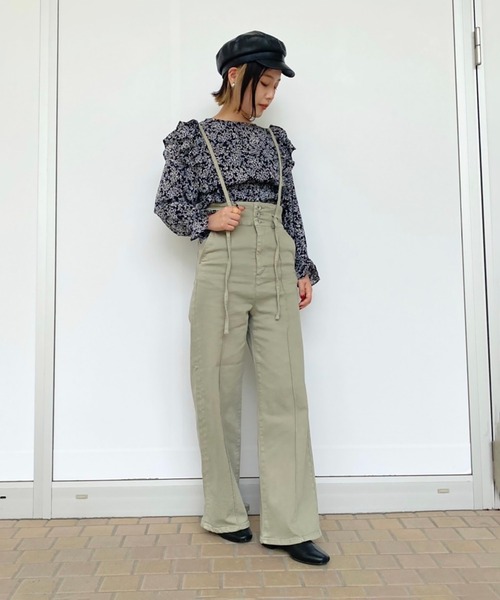 FREE'S MART（フリーズマート）の「◆肩フリル花柄ブラウス（シャツ/ブラウス・レディース・グリーン/ホワイト系その他/ブラック系その他・FREE）」の21枚目の写真