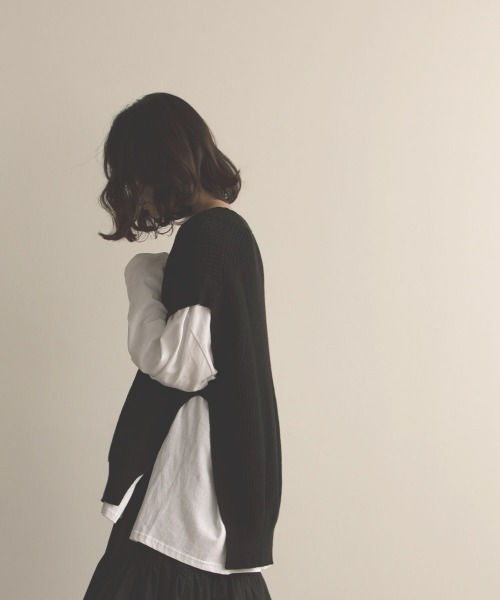 marjour（マージュール）の「RELAX KNIT VEST（ベスト・レディース・ブラック/クリーム・M）」の18枚目の写真