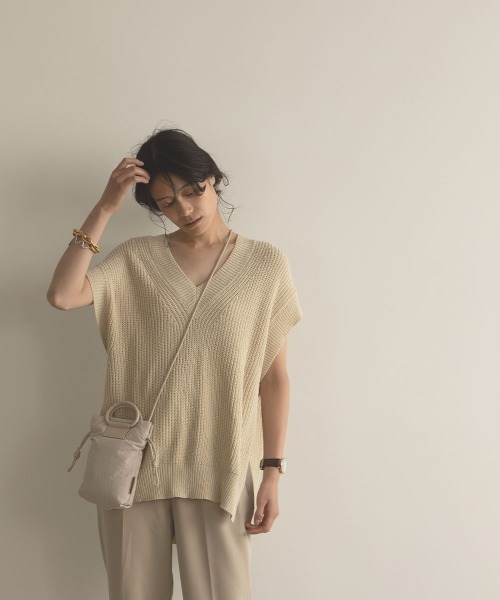 marjour（マージュール）の「RELAX KNIT VEST（ベスト・レディース・ブラック/クリーム・M）」の16枚目の写真
