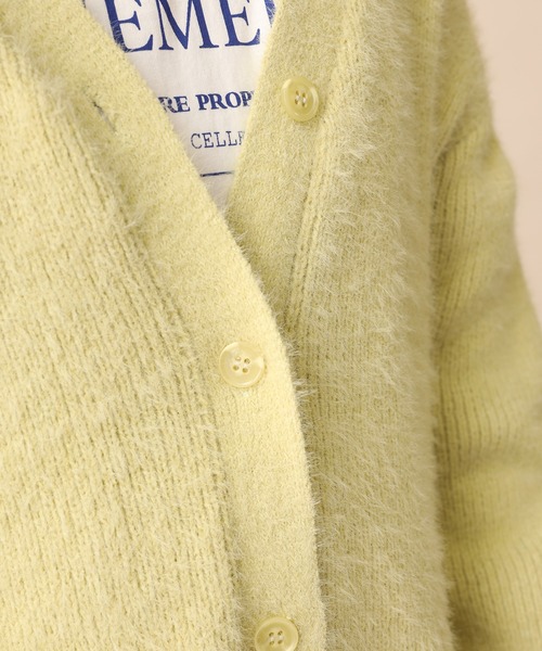 one after another NICE CLAUP(ワンアフターアナザーナイスクラップ)の「フェザービッグシルエットカーディガン(カーディガン/ボレロ・レディース・ベージュ/ピンク/イエロー/アイボリー/ブラウン・FREE)」の20枚目の写真