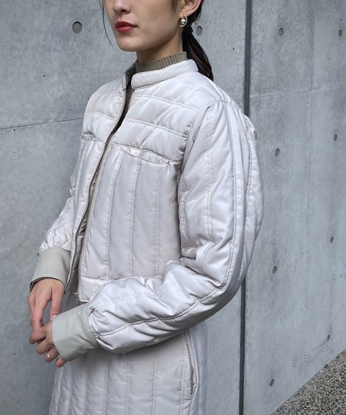 &g'aime（アンジェム）の「【&g’aime】キルティングショートブルゾン（ブルゾン・レディース・チャコールグレー/アイボリー/グレイッシュベージュ・FREE）」の8枚目の写真
