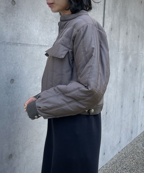 &g'aime（アンジェム）の「【&g’aime】キルティングショートブルゾン（ブルゾン・レディース・チャコールグレー/アイボリー/グレイッシュベージュ・FREE）」の20枚目の写真