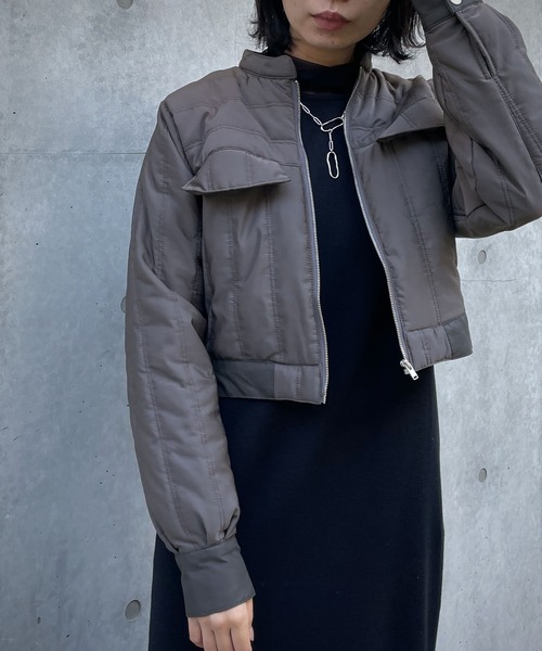 &g'aime（アンジェム）の「【&g’aime】キルティングショートブルゾン（ブルゾン・レディース・チャコールグレー/アイボリー/グレイッシュベージュ・FREE）」の17枚目の写真