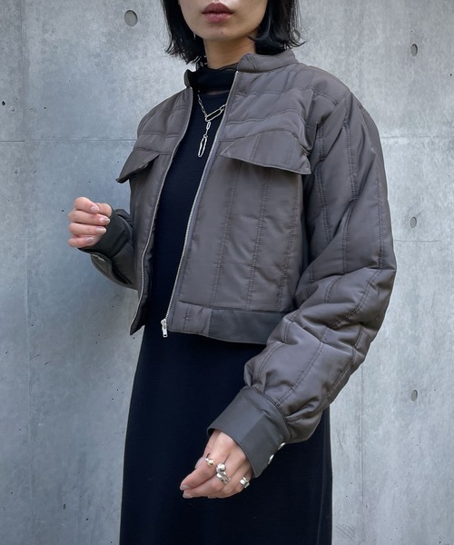 &g'aime（アンジェム）の「【&g’aime】キルティングショートブルゾン（ブルゾン・レディース・チャコールグレー/アイボリー/グレイッシュベージュ・FREE）」の19枚目の写真
