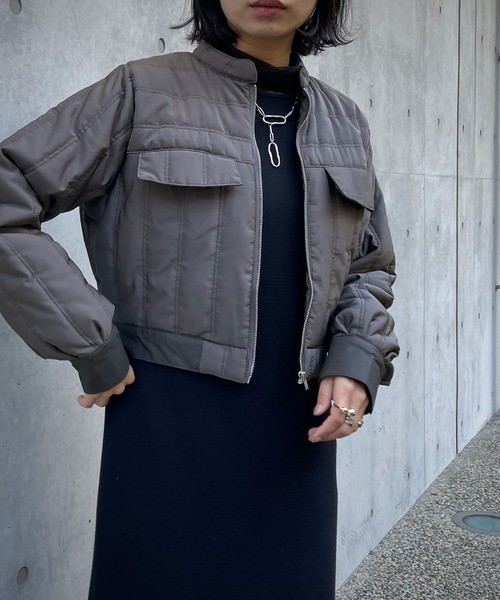 &g'aime（アンジェム）の「【&g’aime】キルティングショートブルゾン（ブルゾン・レディース・チャコールグレー/アイボリー/グレイッシュベージュ・FREE）」の18枚目の写真