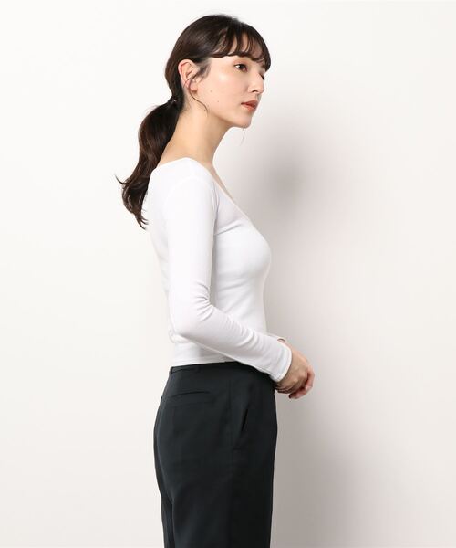 ANAP（アナップ）の「クロップドタイトロンT（Tシャツ/カットソー・レディース・ブラック/オフホワイト/グレイッシュベージュ/ベージュ/グレー/オリーブ・FREE）」の7枚目の写真