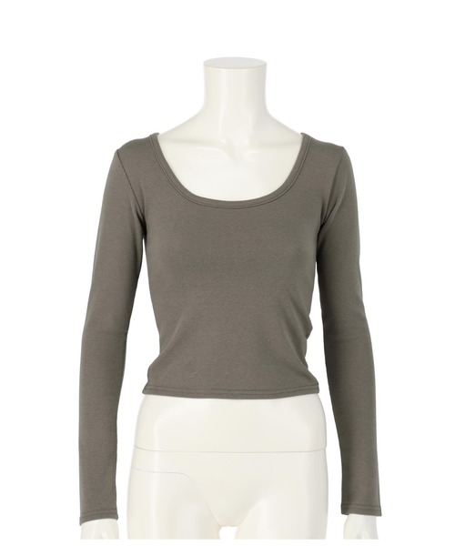 ANAP（アナップ）の「クロップドタイトロンT（Tシャツ/カットソー・レディース・ブラック/オフホワイト/グレイッシュベージュ/ベージュ/グレー/オリーブ・FREE）」の16枚目の写真