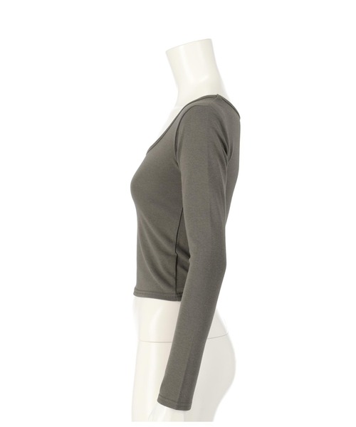 ANAP（アナップ）の「クロップドタイトロンT（Tシャツ/カットソー・レディース・ブラック/オフホワイト/グレイッシュベージュ/ベージュ/グレー/オリーブ・FREE）」の17枚目の写真