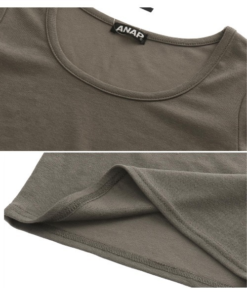 ANAP（アナップ）の「クロップドタイトロンT（Tシャツ/カットソー・レディース・ブラック/オフホワイト/グレイッシュベージュ/ベージュ/グレー/オリーブ・FREE）」の18枚目の写真