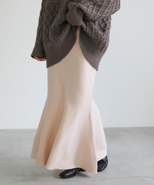 select MOCA（セレクトモカ）の「マーメイドニットスカート（スカート・レディース・ブラック/ブラウン/アイボリー・FREE）」の2枚目の写真