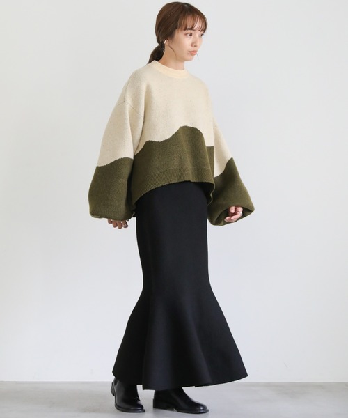 select MOCA（セレクトモカ）の「マーメイドニットスカート（スカート・レディース・ブラック/ブラウン/アイボリー・FREE）」の4枚目の写真
