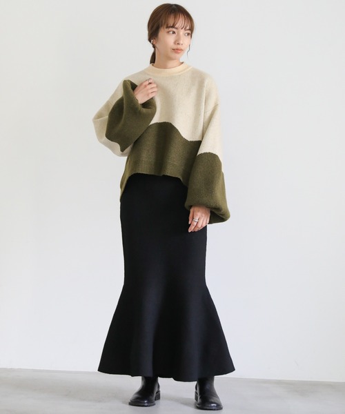 select MOCA（セレクトモカ）の「マーメイドニットスカート（スカート・レディース・ブラック/ブラウン/アイボリー・FREE）」の10枚目の写真