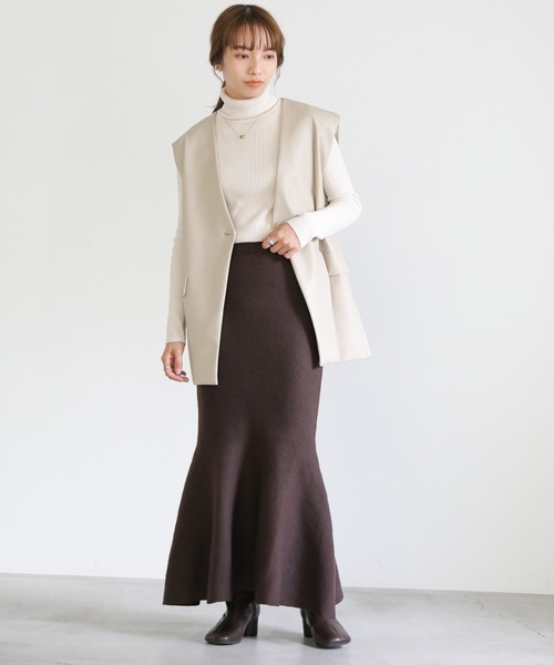 select MOCA（セレクトモカ）の「マーメイドニットスカート（スカート・レディース・ブラック/ブラウン/アイボリー・FREE）」の5枚目の写真