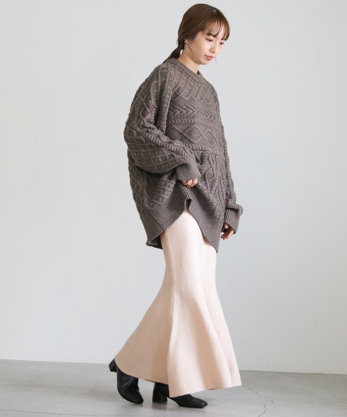 select MOCA（セレクトモカ）の「マーメイドニットスカート（スカート・レディース・ブラック/ブラウン/アイボリー・FREE）」の6枚目の写真