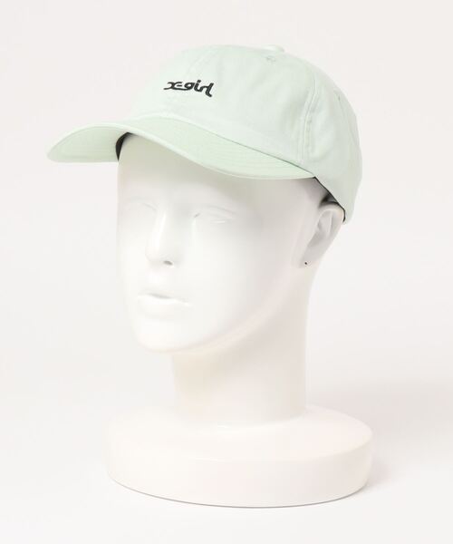 X-girl(エックスガール)の「【X-girl /エックスガール】 MILLS LOGO 6PANEL CAP(キャップ・レディース・ブラック/ライトグリーン・FREE)」の1枚目の写真