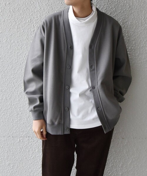 SHIPS any（シップス エニィ）の「SHIPS any: 【ウォッシャブル】ウールライク ポンチ ボタンカーディガン◇（カーディガン/ボレロ・メンズ・グレー/ネイビー/ブラック・MEDIUM/LARGE/X-LARGE）」の3枚目の写真