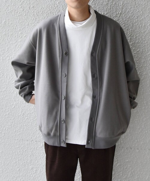 SHIPS any（シップス エニィ）の「SHIPS any: 【ウォッシャブル】ウールライク ポンチ ボタンカーディガン◇（カーディガン/ボレロ・メンズ・グレー/ネイビー/ブラック・MEDIUM/LARGE/X-LARGE）」の4枚目の写真