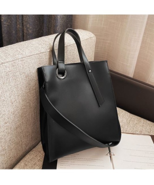 MAISON BREEZE（メゾンブリーズ）の「【MAISON BREEZE】ハイグレードPUスクエアハンドトートバッグ KNF（トートバッグ・レディース・ブラック/ベージュ/ブラウン・FREE）」の4枚目の写真