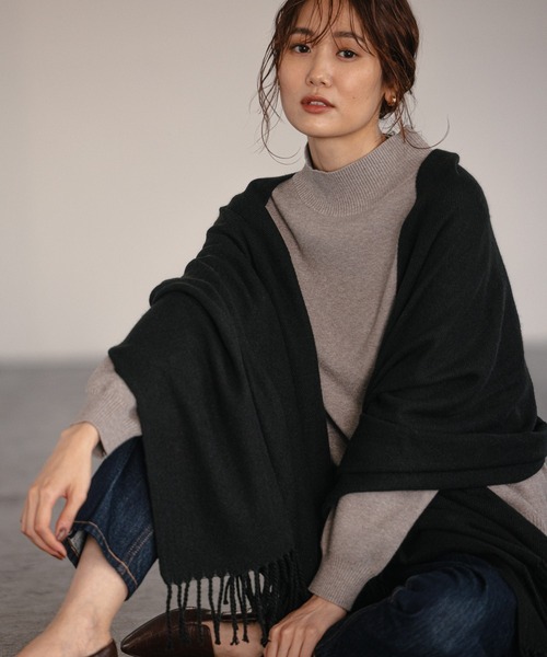 GLOBAL WORK（グローバルワーク）の「静電防止無地ストール/203143（ストール/ショール・レディース・ブラック/グレー/グリーン/アイボリー/ラベンダー/ライトベージュ・ONE SIZE）」の3枚目の写真