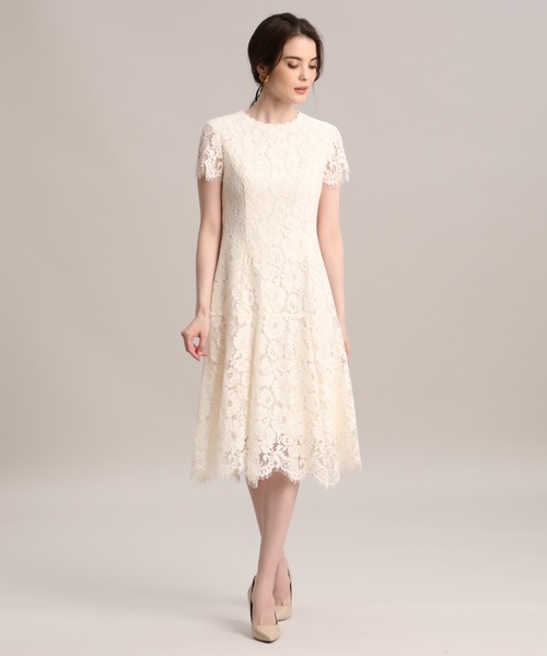 《Maglie WHITE》ラッセルレースワンピース