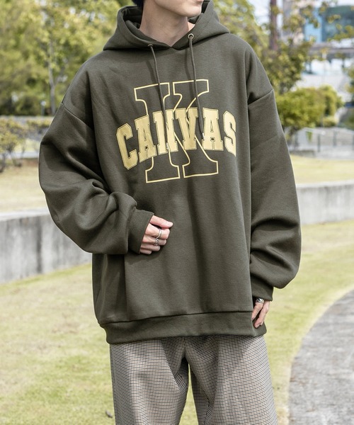 PairPair（ペアペア）の「裏起毛カレッジロゴフーディー(ユニセックス)（パーカー・レディース・グレイッシュブルー/スミクロ/オートミール・FREE）」の12枚目の写真