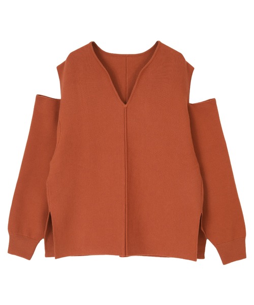 titivate（ティティベイト）の「ｼｮﾙﾀﾞｰｽﾘｯﾄﾃﾞｻﾞｲﾝｷｰﾈｯｸﾆｯﾄ（ニット/セーター・レディース・ブラウン系その他/ライトブラウン/ピンク/ブラック・M/S）」の8枚目の写真