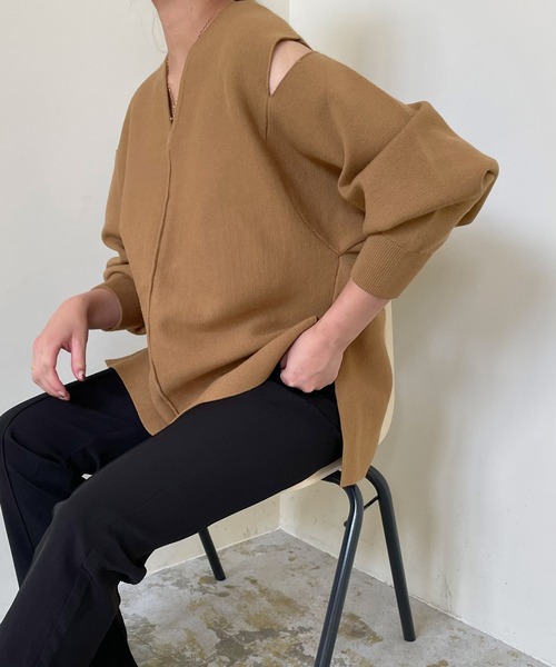 titivate（ティティベイト）の「ｼｮﾙﾀﾞｰｽﾘｯﾄﾃﾞｻﾞｲﾝｷｰﾈｯｸﾆｯﾄ（ニット/セーター・レディース・ブラウン系その他/ライトブラウン/ピンク/ブラック・M/S）」の20枚目の写真